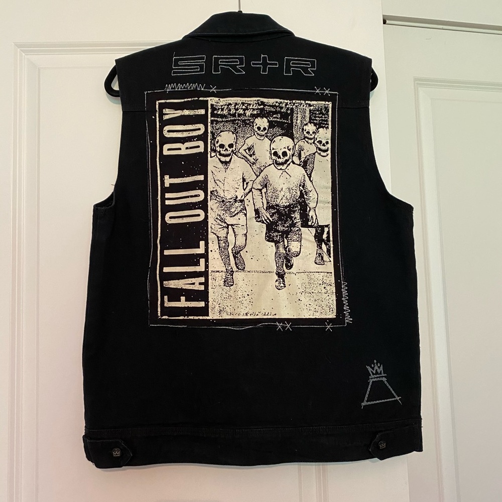Punk goth fall out boy denim vest